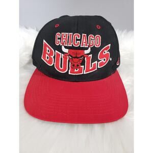 Vintage Chicago Bulls Snapback Hat‎ Red Black Spellout The G Cap 90s